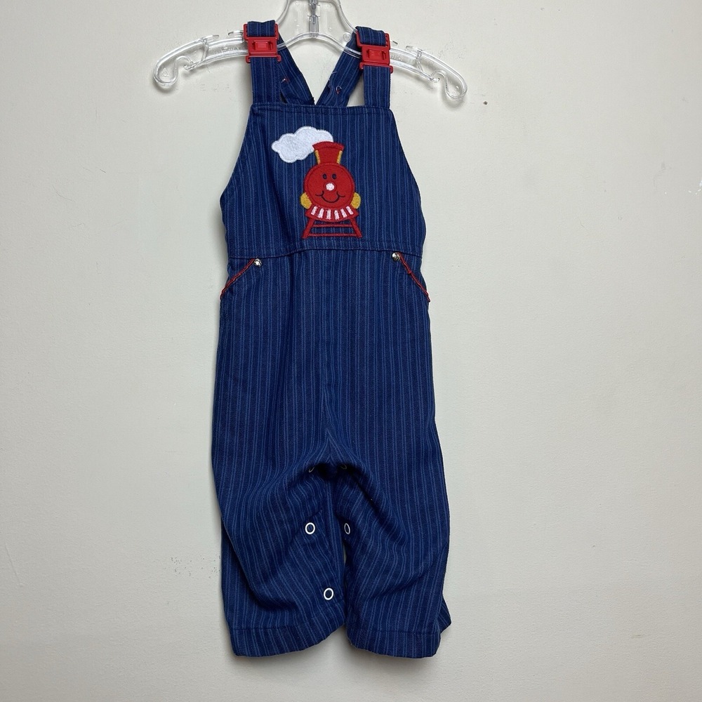 Vintage 1970's Healthtex Overalls Train Bib Trim On Pockets Plastic Snap Buckle